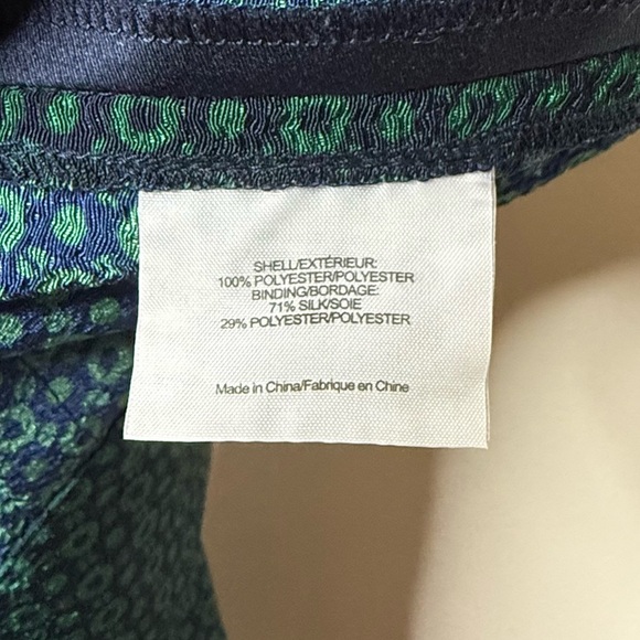 TORY BURCH Ames Careerwear Geometric Green Printed Silk Trim Retro Pencil Skirt - Picture 11 of 12